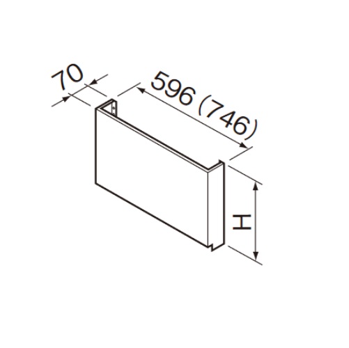 画像1: クリナップ　R3MH75H　梁対応用前幕板(鋼板製) 平型レンジフード用幕板 高さ50cm用(H300) 対応機種75HB [♪△]　 (1)