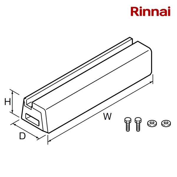 画像1: リンナイ【RHB-C250-2P 28-5266】簡易設置台 70×250×100 ガス給湯器 部材 [■] (1)