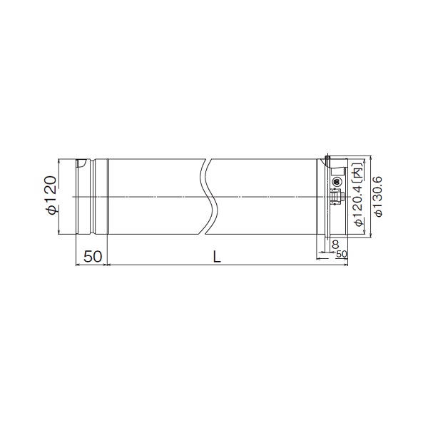 画像1: リンナイ 【FFP-12-400 23-2624】 φ120KP直管 L=400 業務用ガス給湯器 部材 (1)