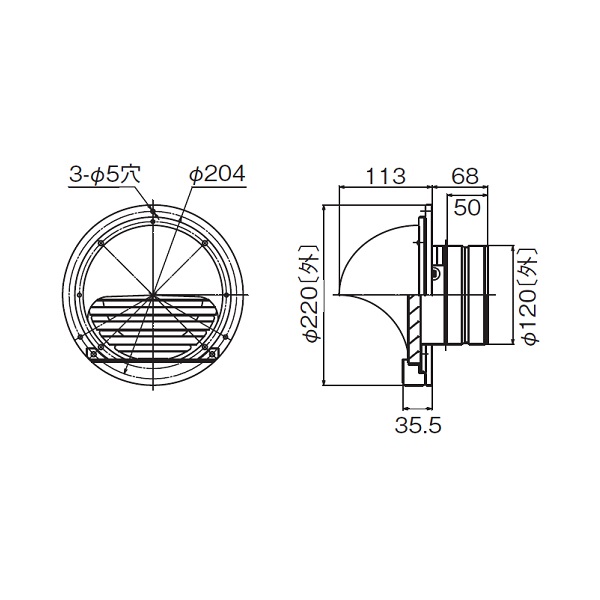 画像1: リンナイ 【TZ-FBC-120D 23-1545】 φ120ベントトップ 業務用ガス給湯器 部材 (1)