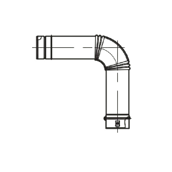 画像1: パロマ LE-6(90) 給湯器部材 エルボ (1)