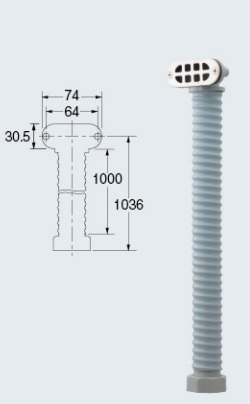 画像1: 水栓金具 カクダイ　454-531-1　オーバーフロー用ホース//30×1．0m [□] (1)