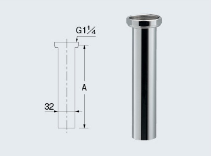 画像1: 水栓金具 カクダイ　483-151-32　排水テール(ナットつき) 呼32 [□] (1)