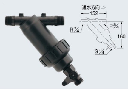 画像1: ガーデニング カクダイ　575-902-120　Y型ストレーナー(コックつき)//120メッシュ [□] (1)