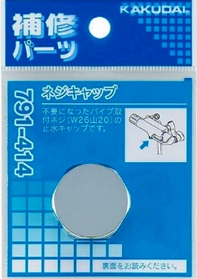 画像1: 水栓金具 カクダイ　791-414　ネジキャップ [□] (1)